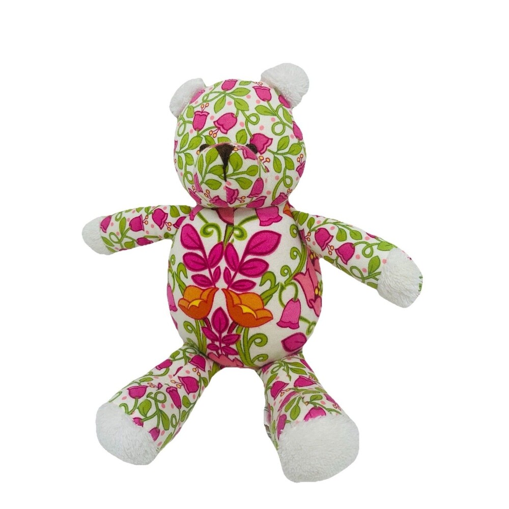 Vera Bradley Lilli Bell Teddy Bear Plush Baby Toy 10" Floral Stuffed Animal 2012
